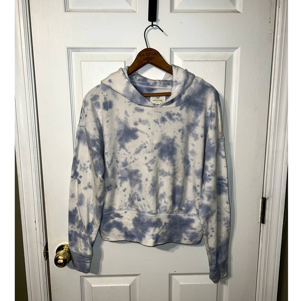 Aerie Offline OTT Fleece Tie Dye Cropped Hoodie size S